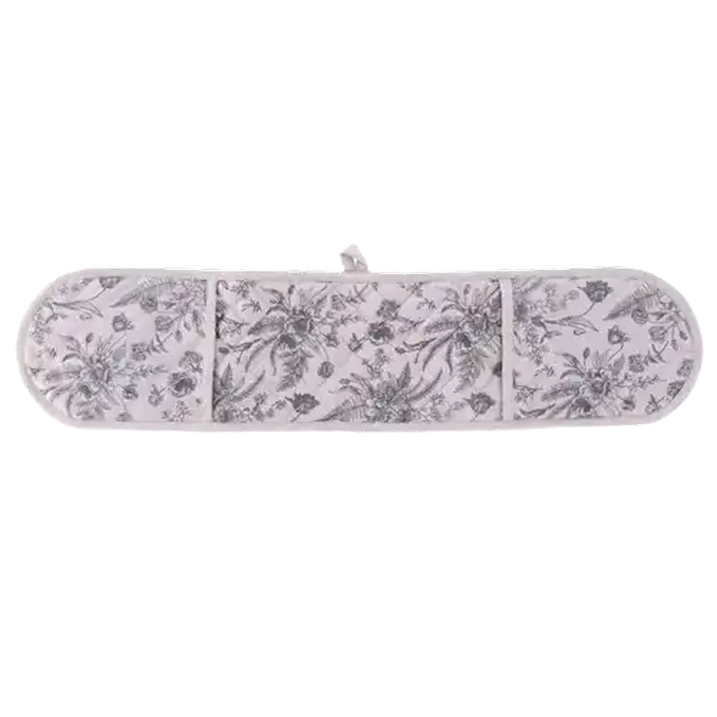 Image of Essentials Delft Grey Floral Kitchen Double Oven Glove 18 x 78cm