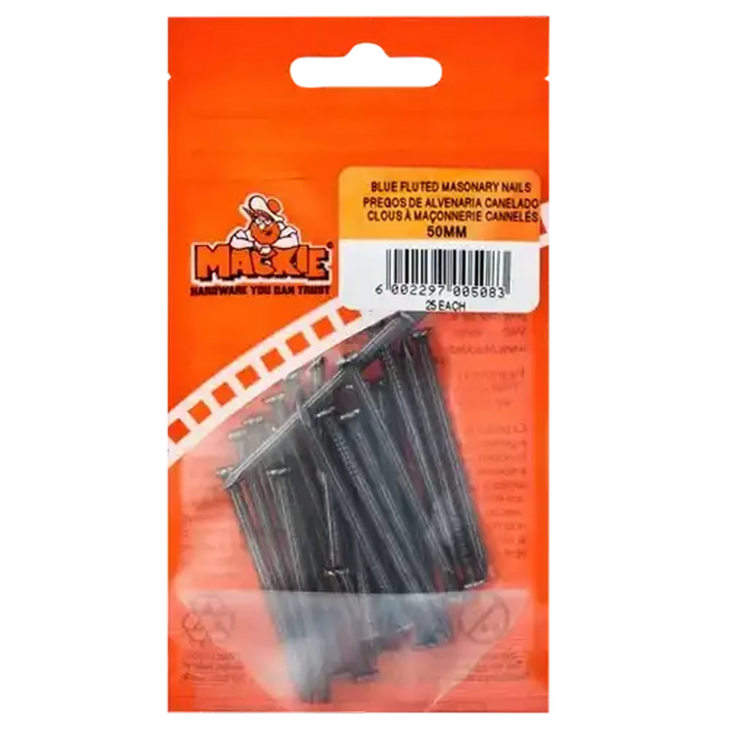 Image of Mackie Fluted Masonry Nail 50mm 25-Pack