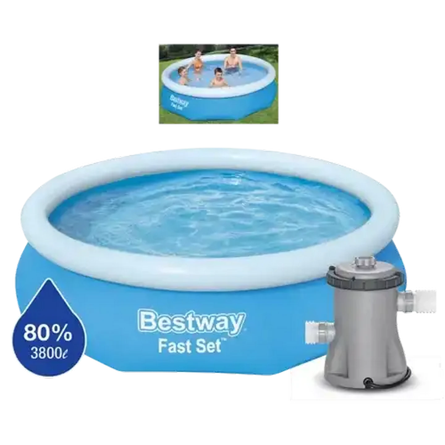 Image of Bestway Fast Set Fill & Rise Pool 3.05m