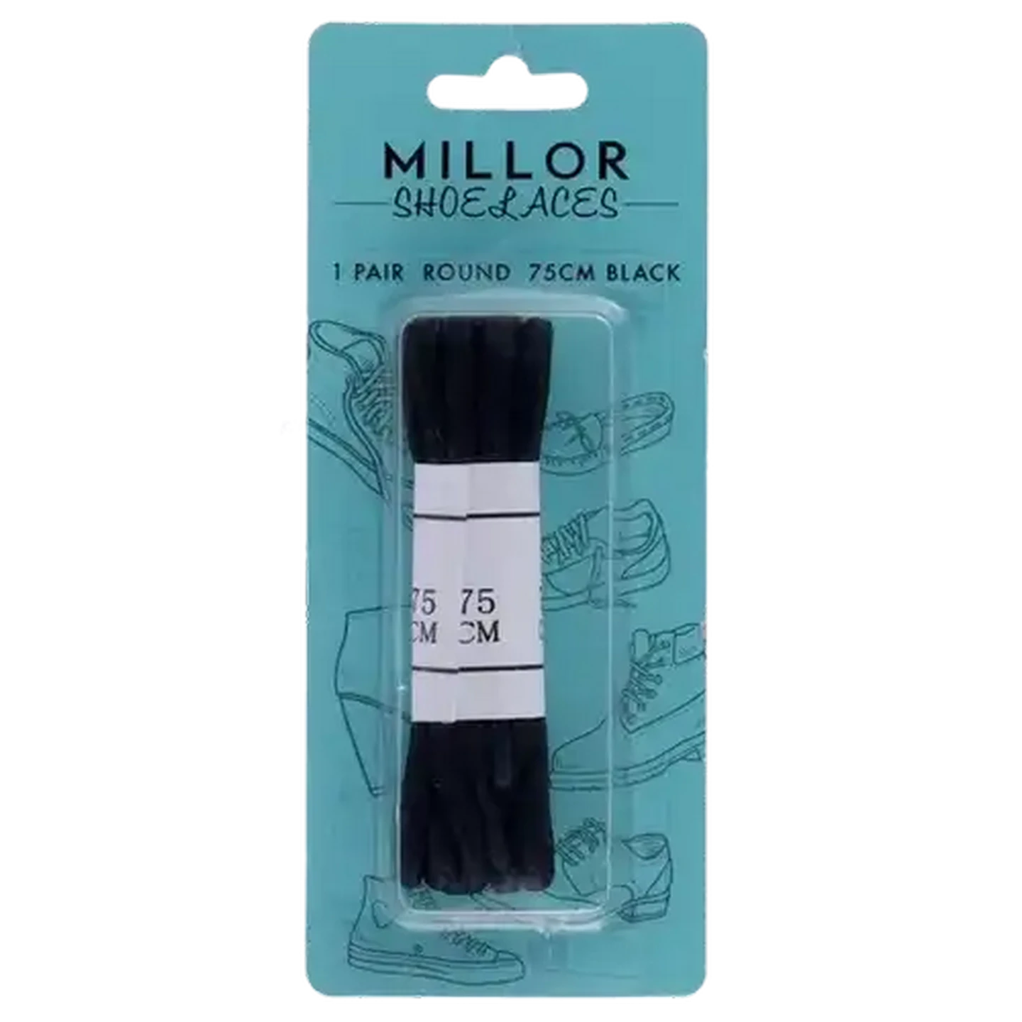 Image of Millor Round Black Shoelace 75cm