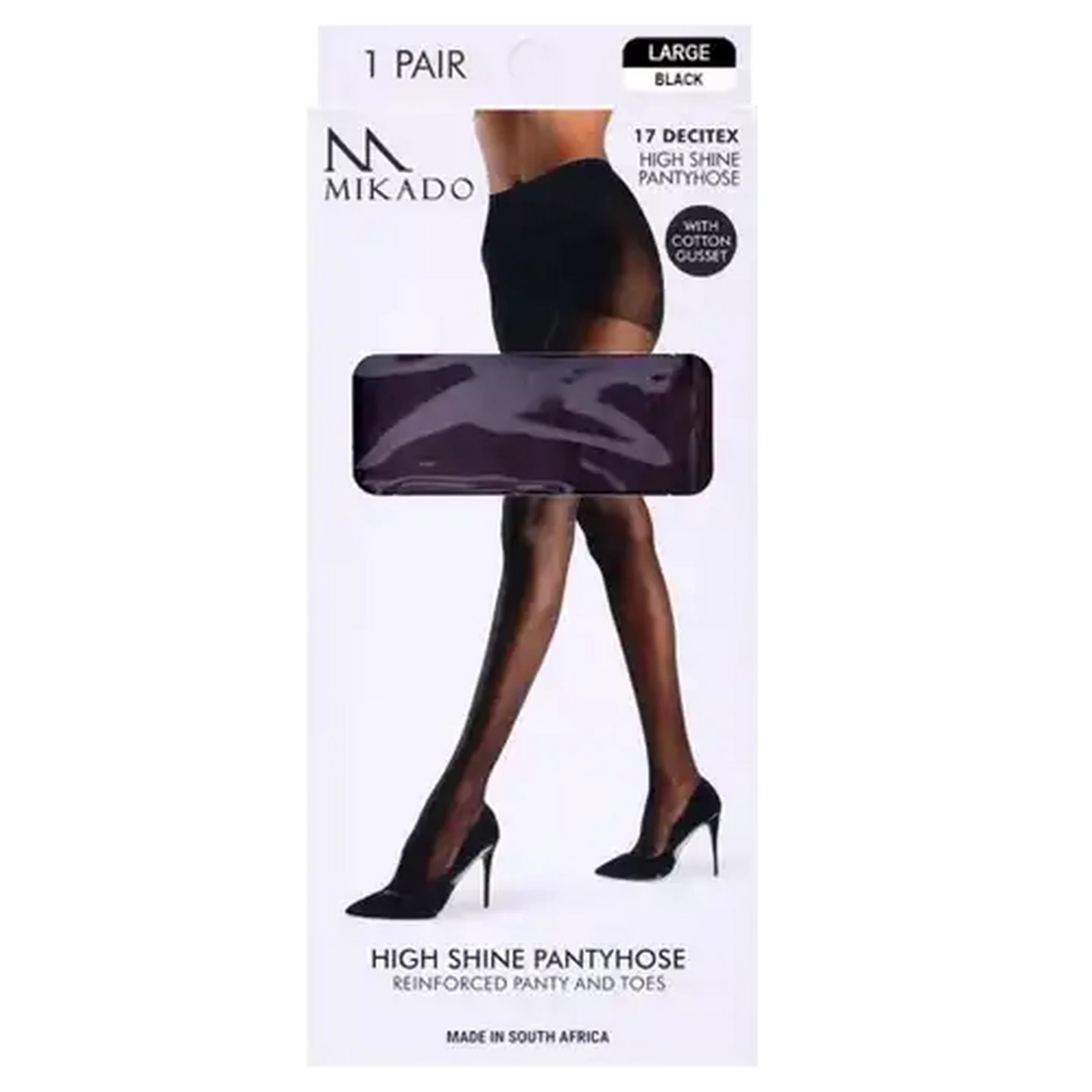 Image of Mikado Large Black High Shine Pantyhose