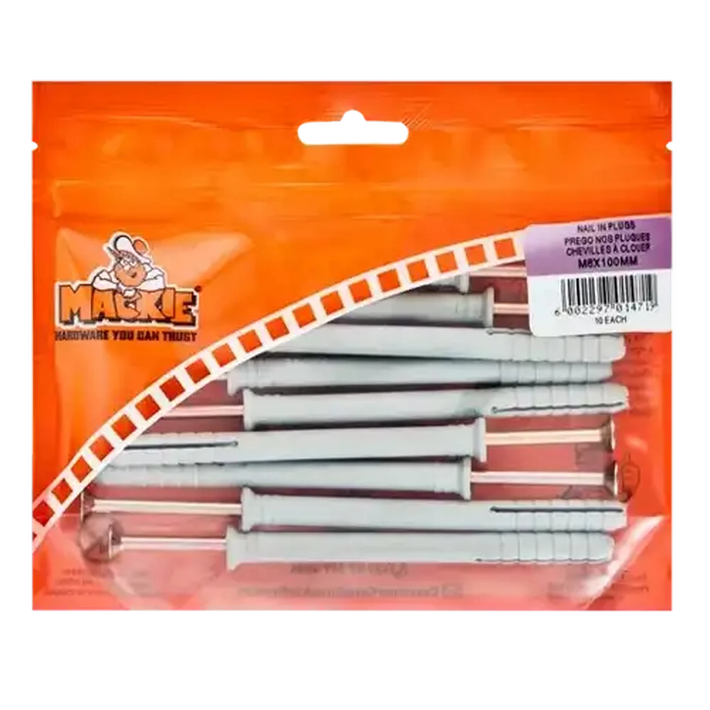 Image of Mackie Nail-In Plug 8.0 x 100mm 10 Piece