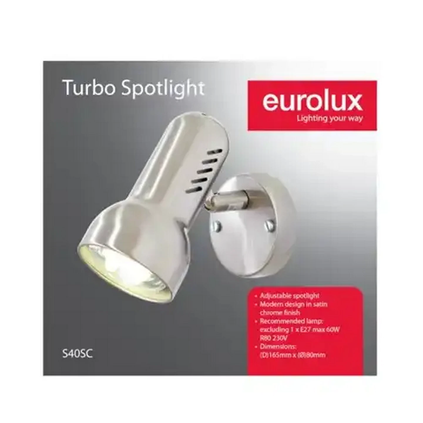Image of Eurolux S40SC 1LT Satin Chrome Turbo Spotight 80mm