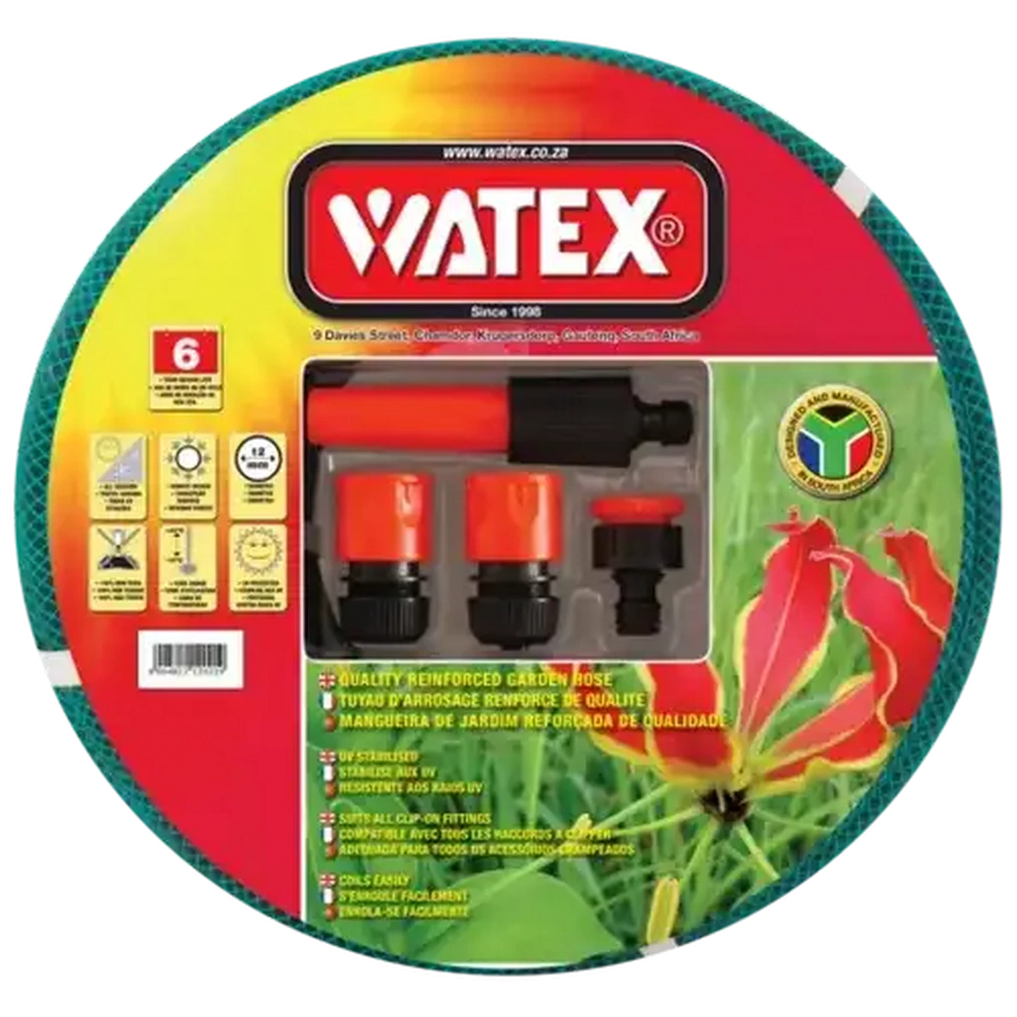 Image of Watex Garden Hose With Fittings 5 Piece 20m