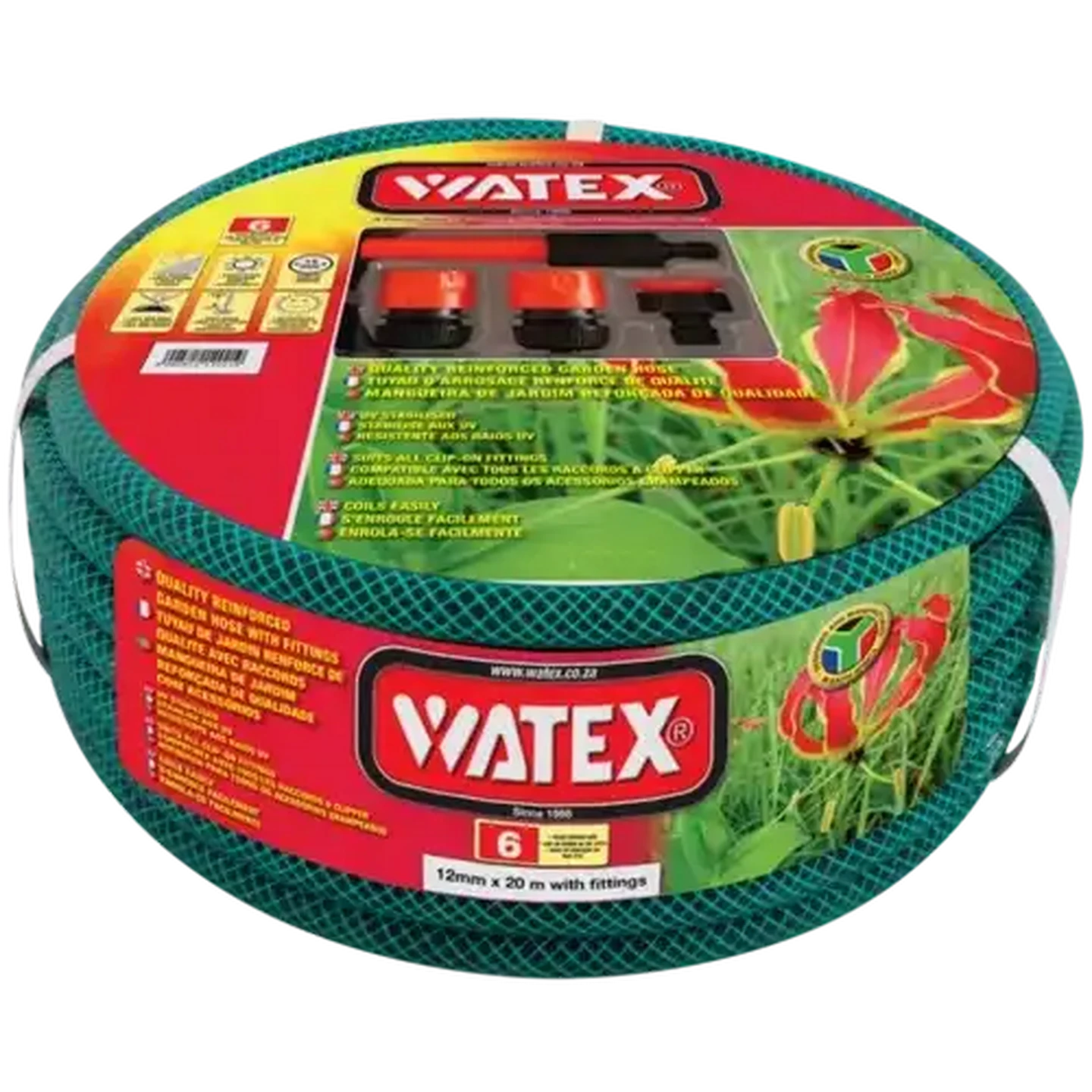 Image of Watex Garden Hose With Fittings 5 Piece 20m