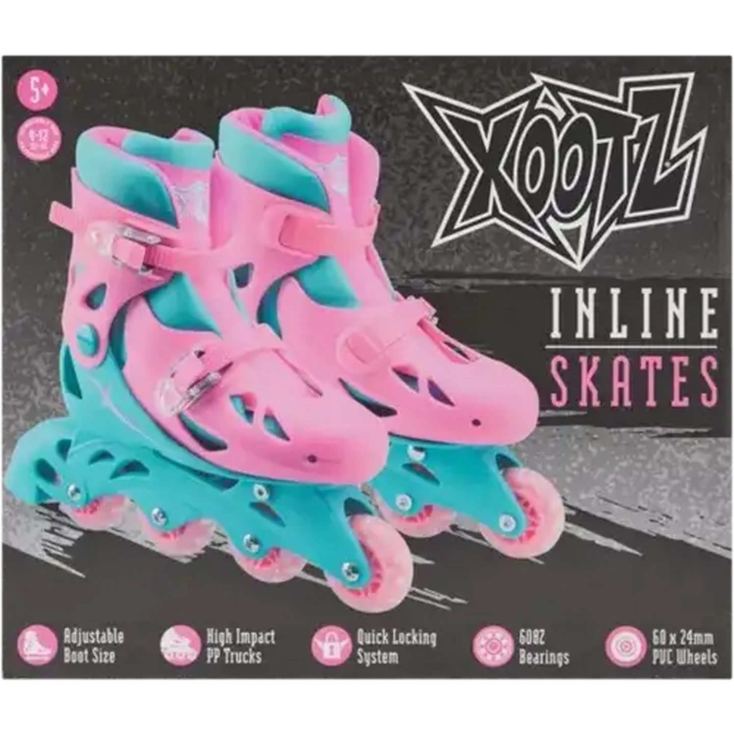 Checkers Sixty60 | Xootz Pink & Blue Inline Roller Skates Size 9-12