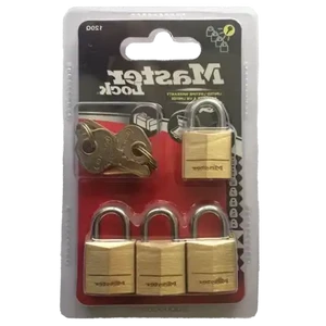 Shoprite ZA | Master Lock Brass Keyed Padlock 4-Pack 20mm