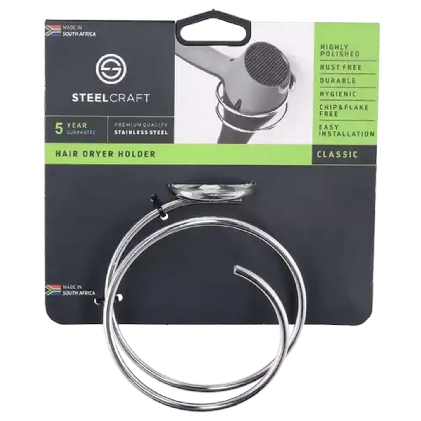 Image of Steelcraft Stainless Steel Hair Dryer Holder