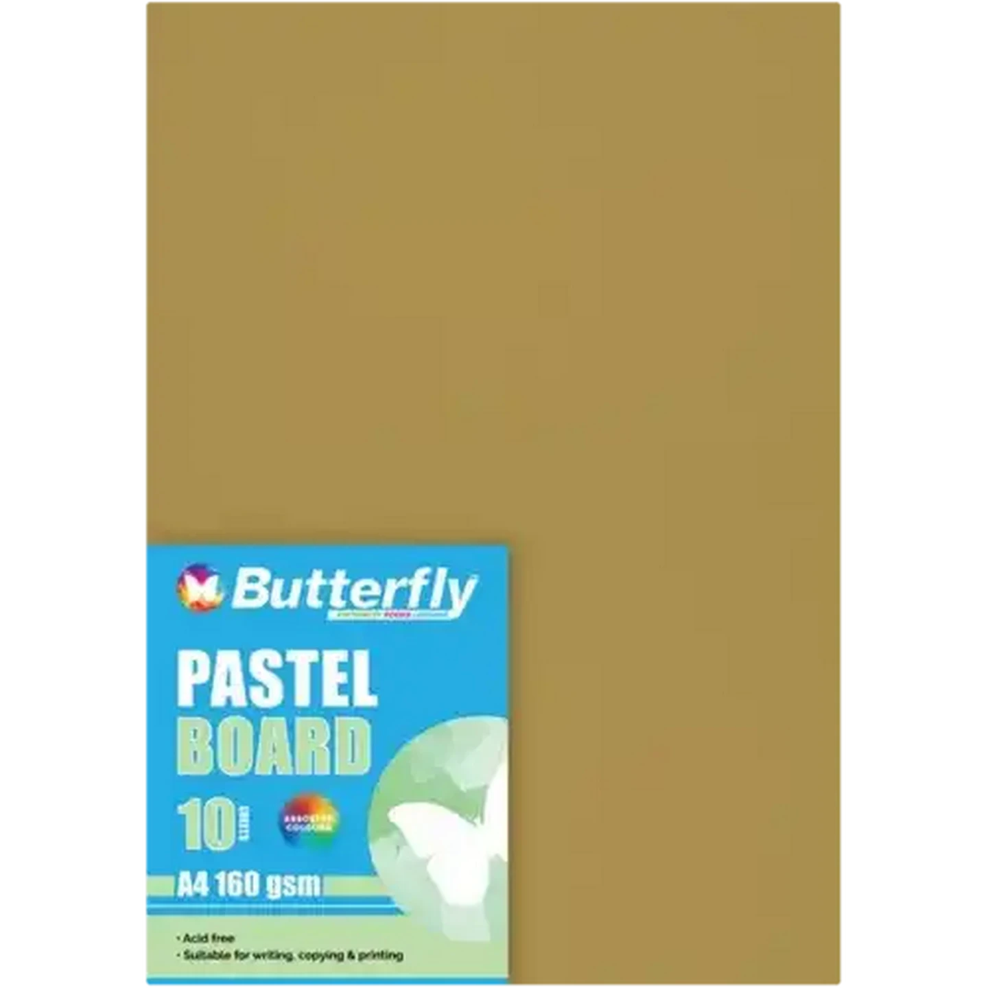 Image of Butterfly A4 Pastel Sunburnt Yellow Board Sheets 10-Pack