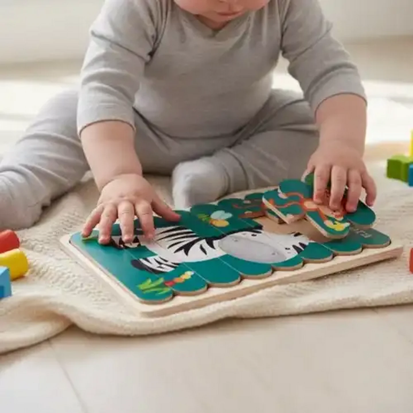 Image of Jolly Tots Wood Jigsaw Puzzle 12 Months +