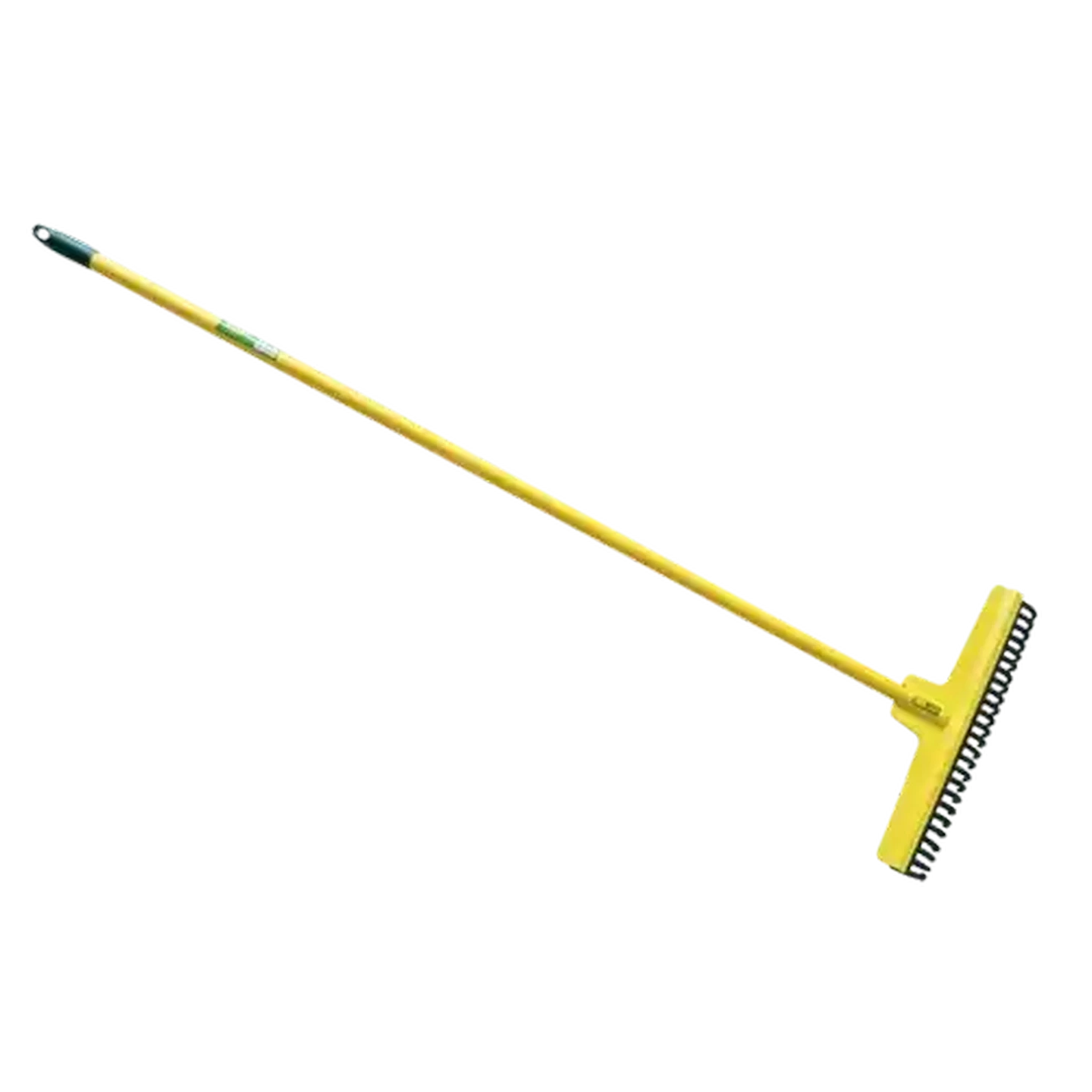 Image of Lasher Yellow & Green 26 Tooth Rubber Rake With Wooden Handle