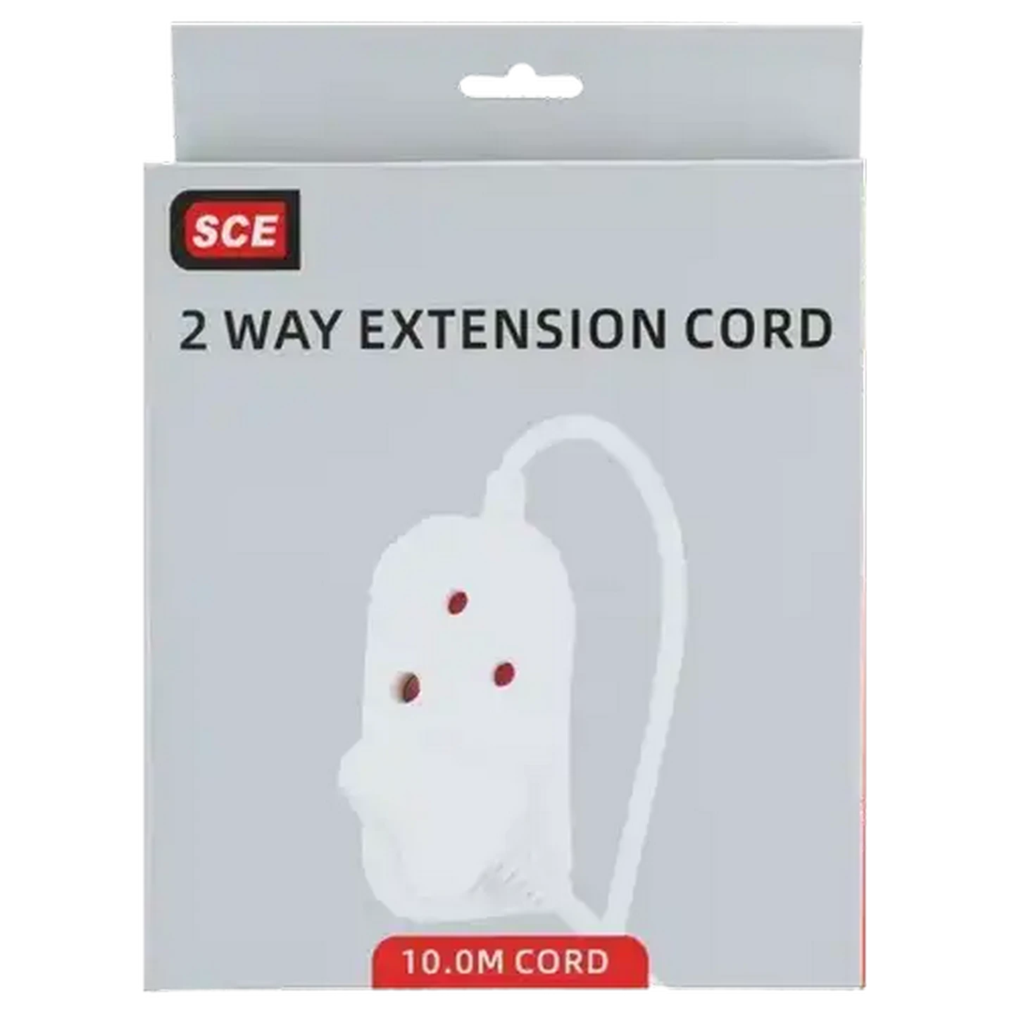 Image of SCE White 2 Way Extension Cord 10m