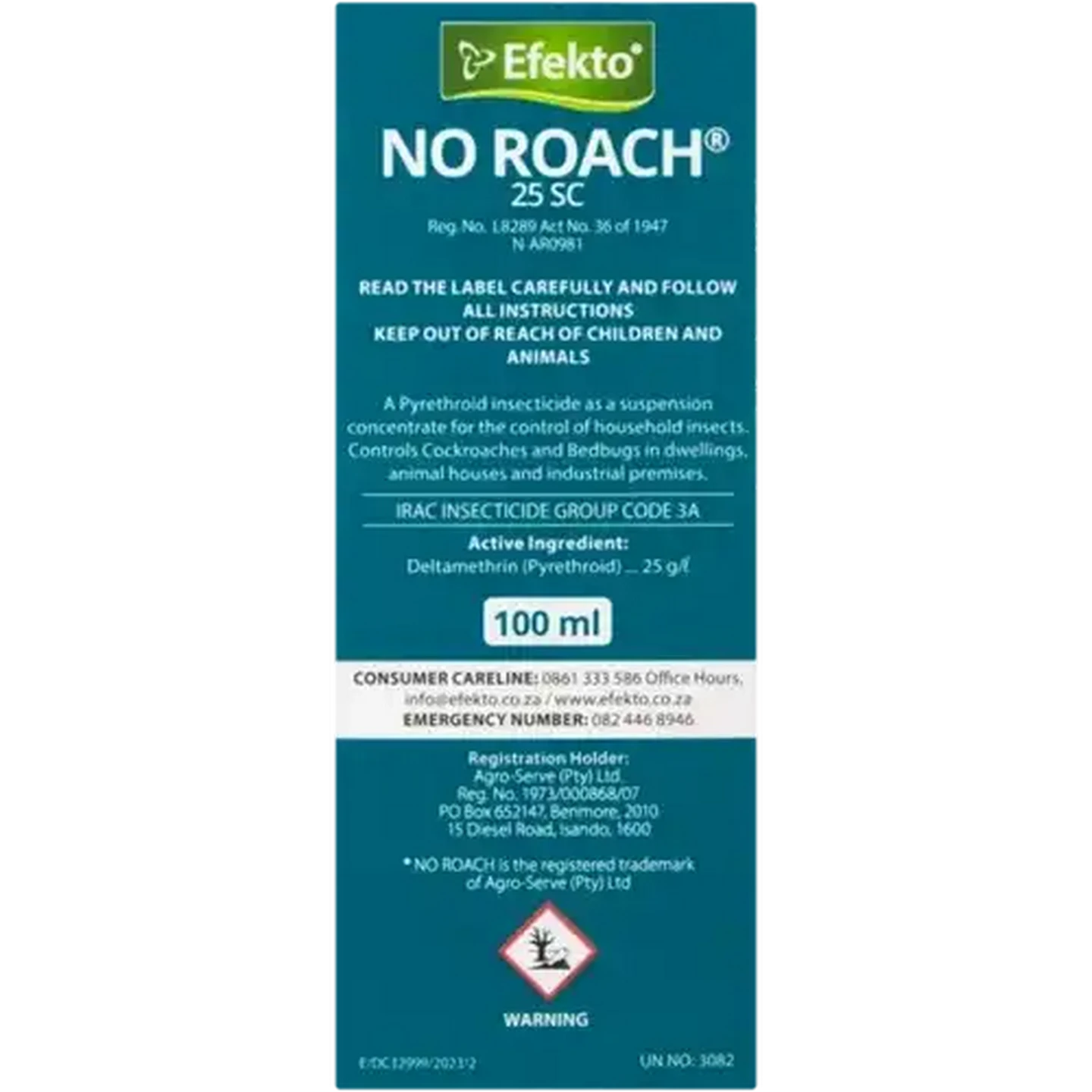 Image of Efekto No Roach 25 Insecticide 100ml