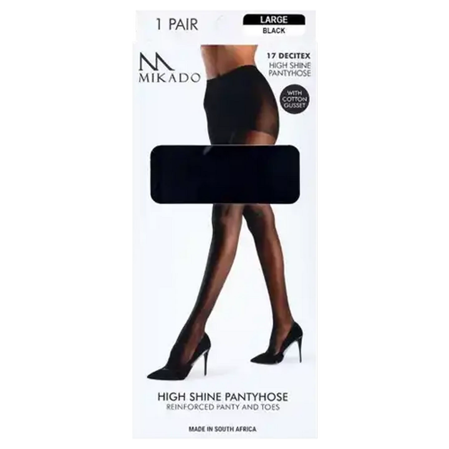 Image of Mikado Large Black High Shine Pantyhose
