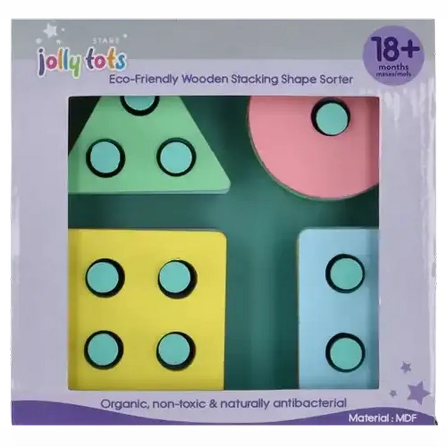 Image of Jolly Tots Wood Stack Toy 12 Months +