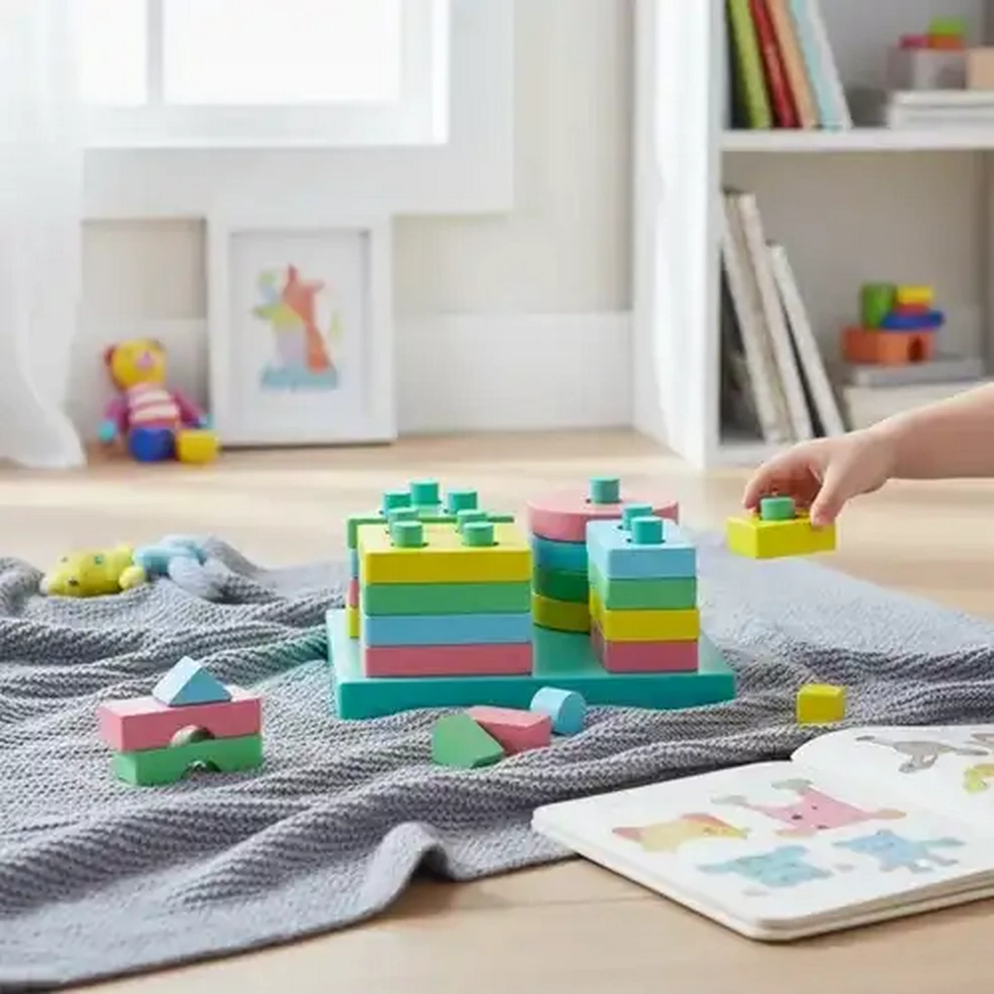 Image of Jolly Tots Wood Stack Toy 12 Months +