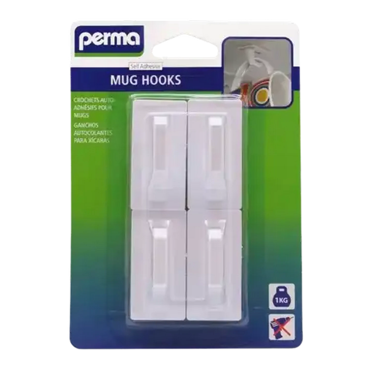 Image of Perma Adhesive Mug Hooks 4-Pack