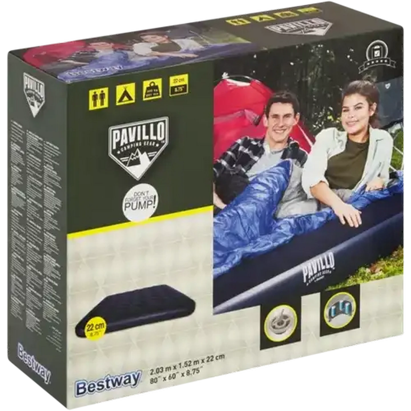 Image of Bestway Pavillo Flocked Navy Blue Queen Air Mattress