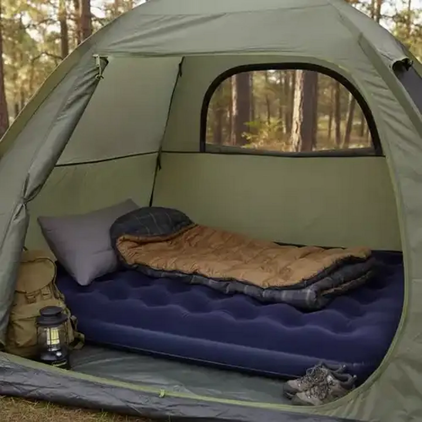 Image of Bestway Pavillo Flocked Navy Blue Queen Air Mattress