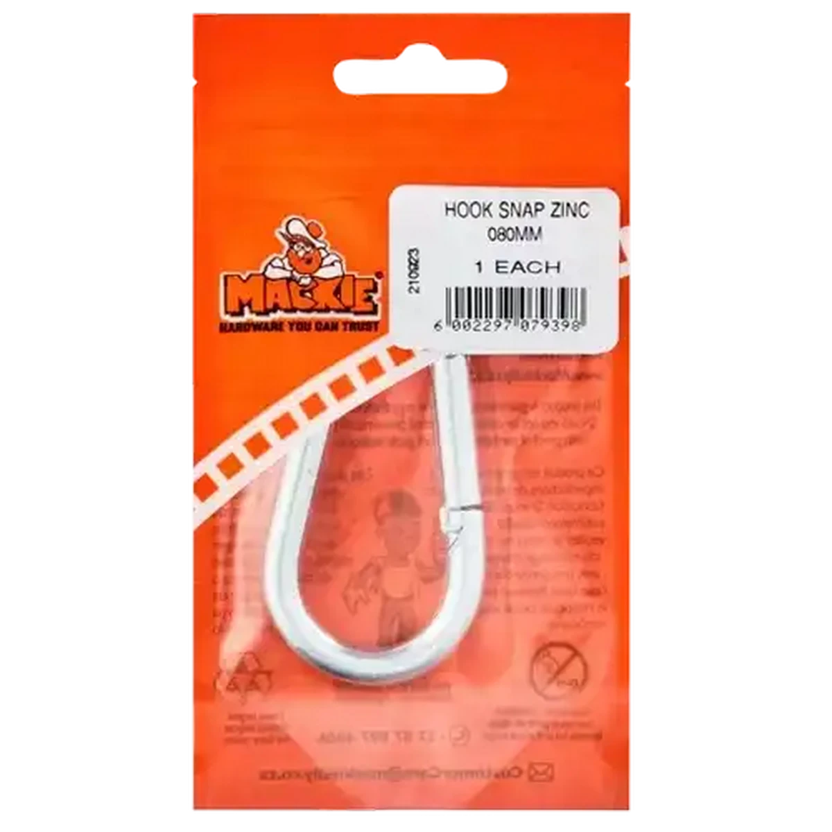 shiromani peaker’s tray peaker's hook Checkers Sixty60 | Mackie Mild Steel Snap Hook 8 x 80mm