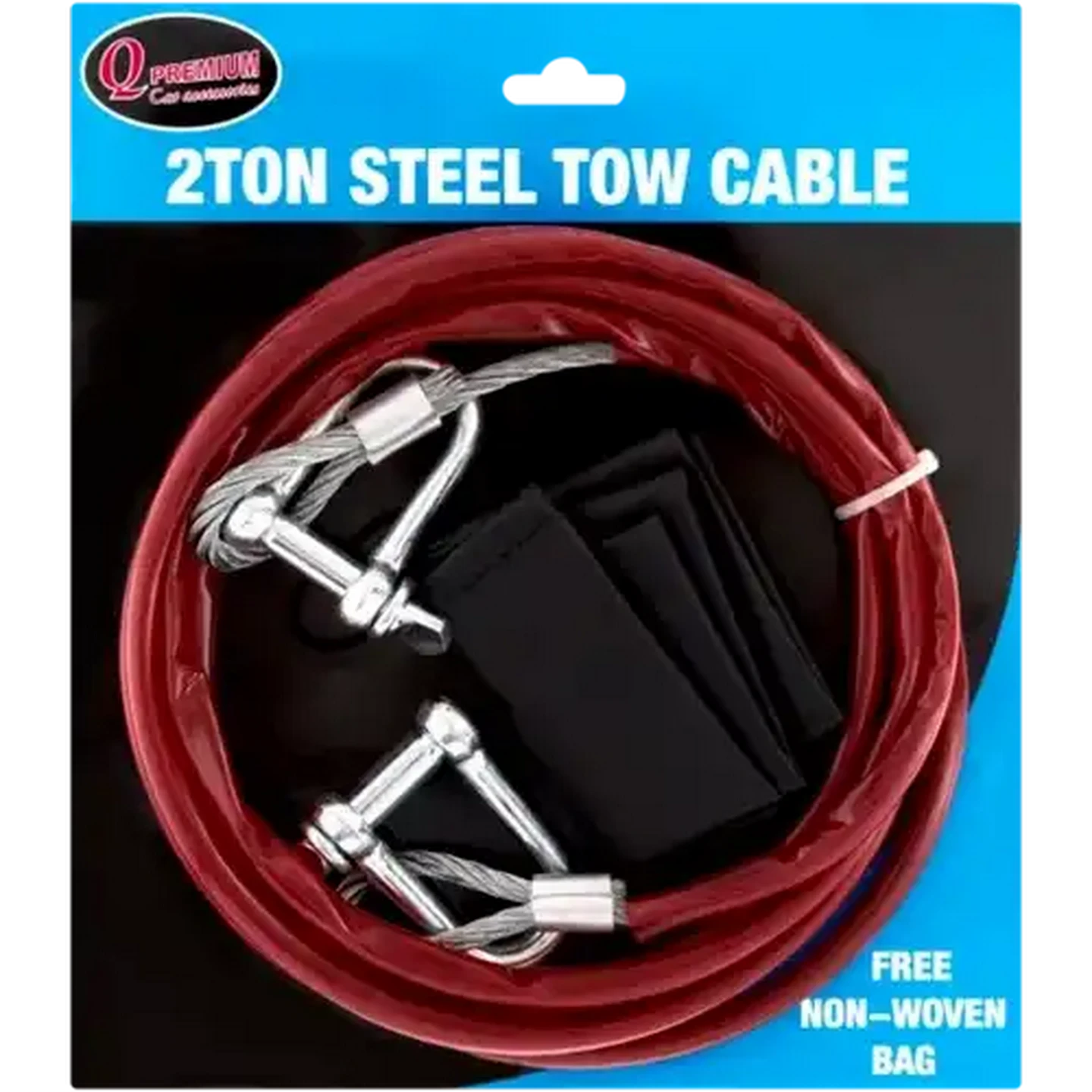 Image of Q Premium 2 Ton Steel Tow Cable 3.6m