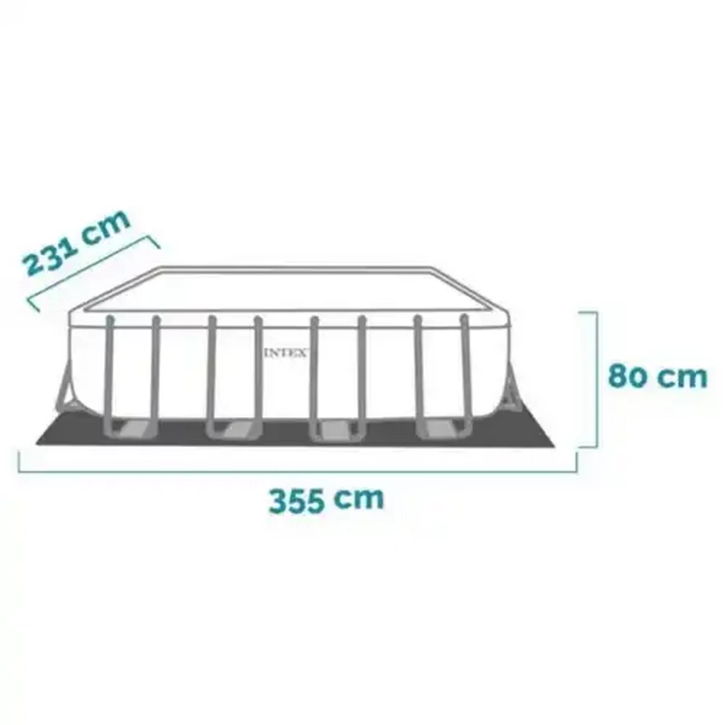 Image of Intex Prism Frame Rectangular Swimming Pool Set 300cm x 175cm x 80cm