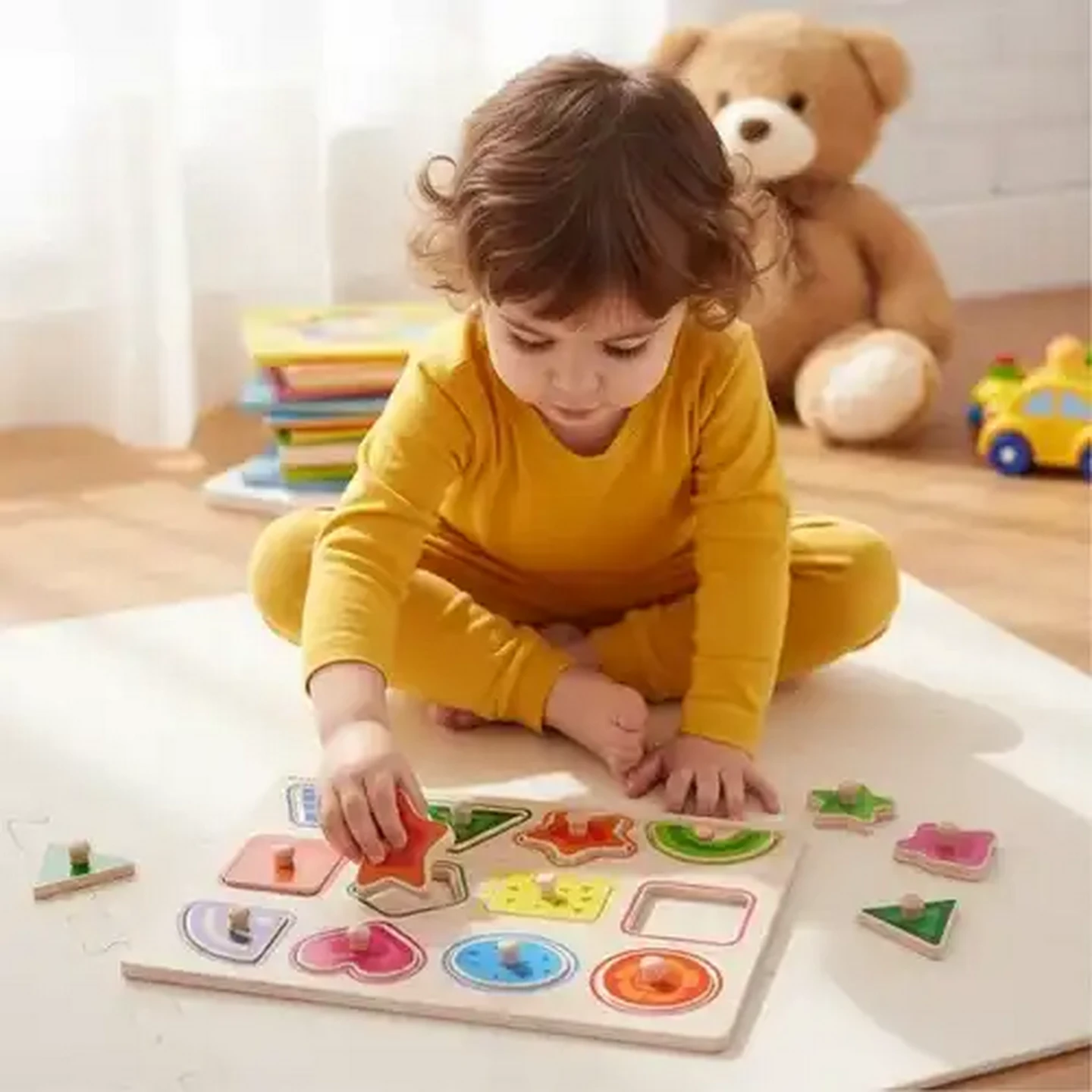 Checkers Sixty60 | Jolly Tots Wooden Shape Puzzle 12 Piece 18 Months +
