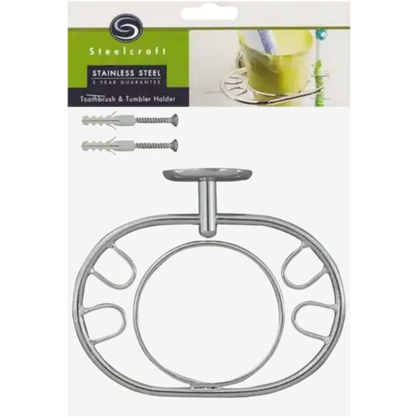 Image of Steelcraft Stainless Steel Toothbrush & Tumbler Holder