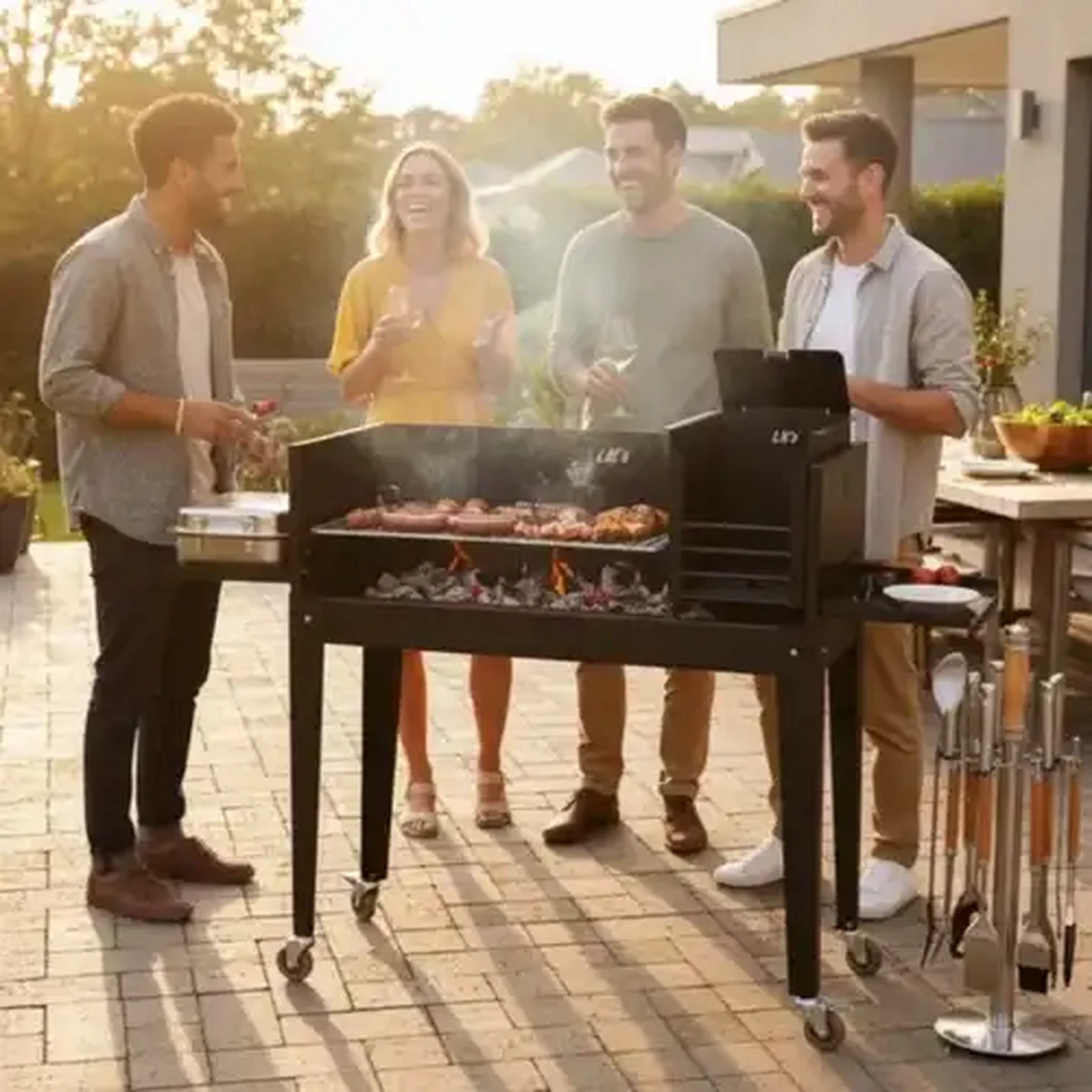 【らす】borena セット Checkers Sixty60 | LK's Large Mild Steel Entertainer Braai Set 19