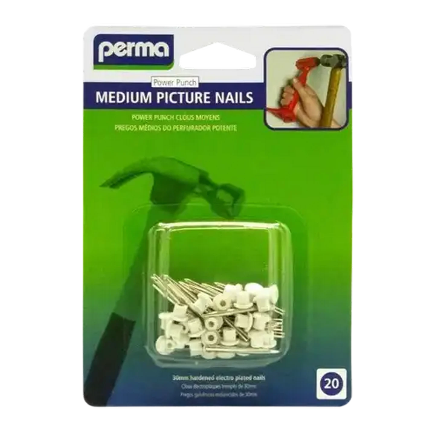 Image of Perma Power Punch Nails Medium 20-Pack