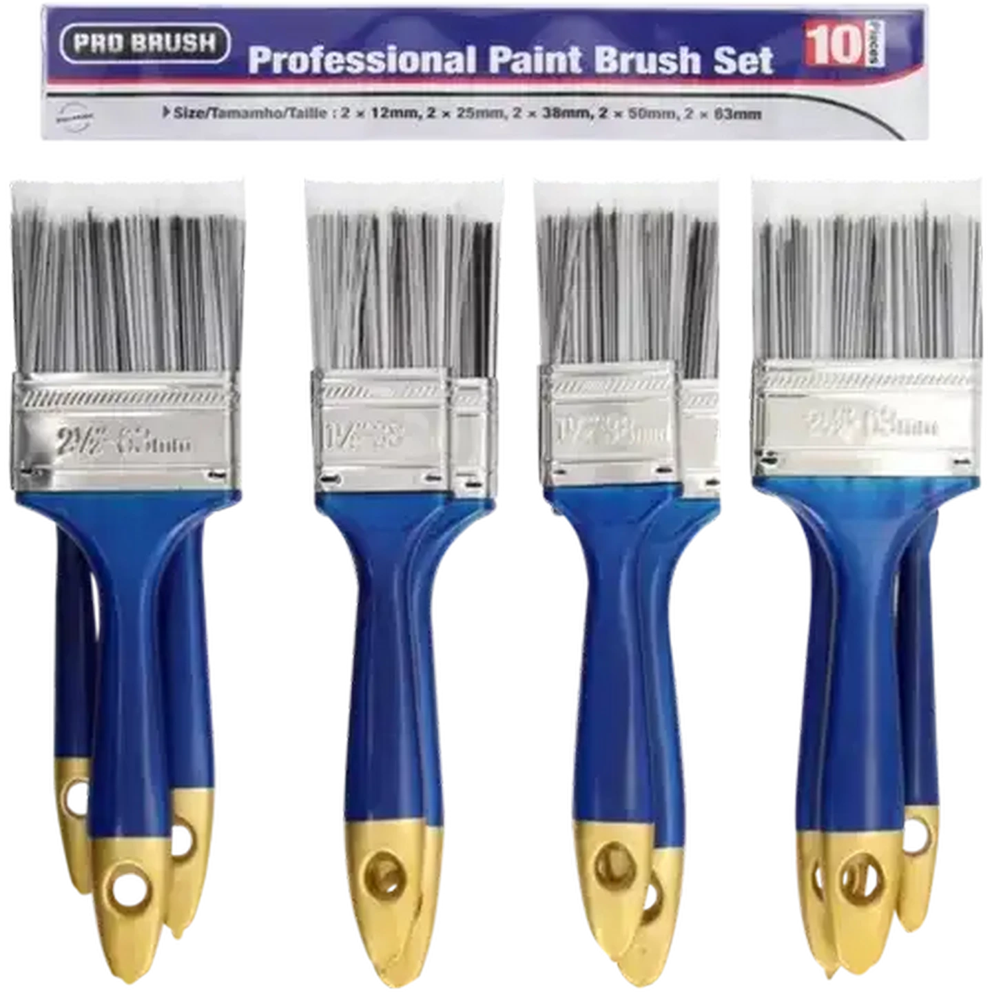 Image of Pro Brush Professional Paint Brush Set 10 Pieces