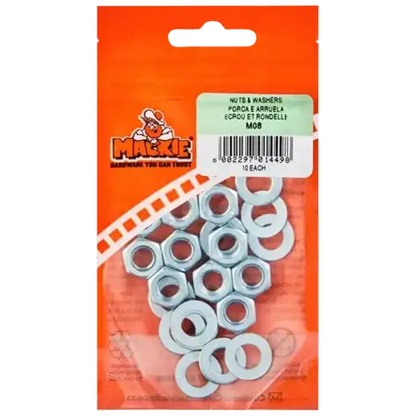 Image of Mackie Nut & Washer M8 10 Piece