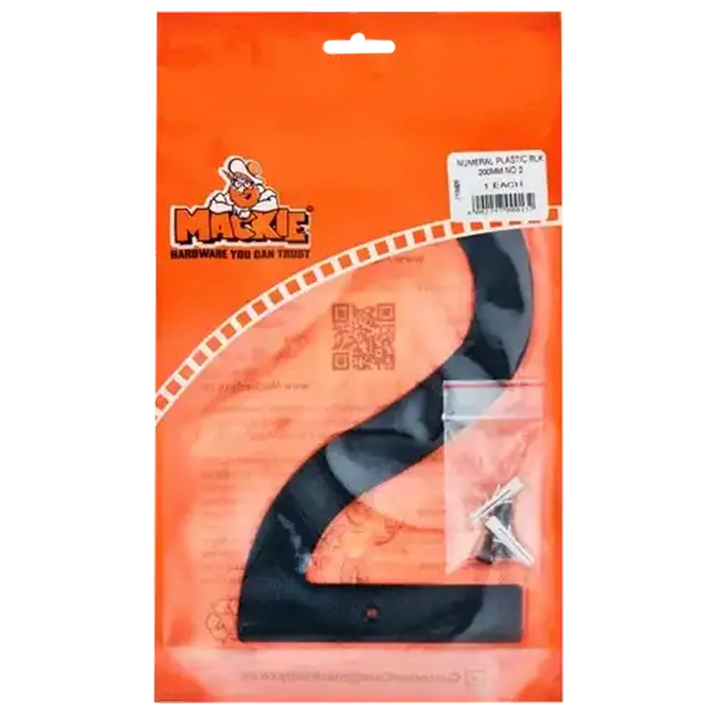 Image of Mackie Black No. 2 Plastic Number 200mm