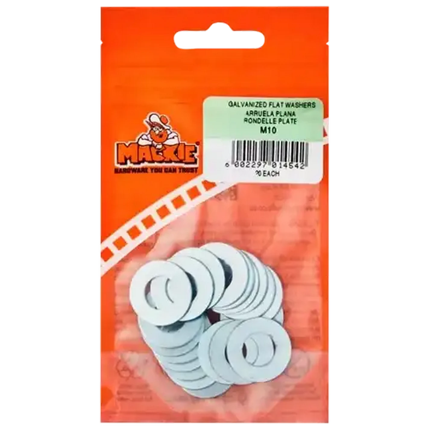 Image of Mackie Mild Steel Flat Washer M10 20 Piece