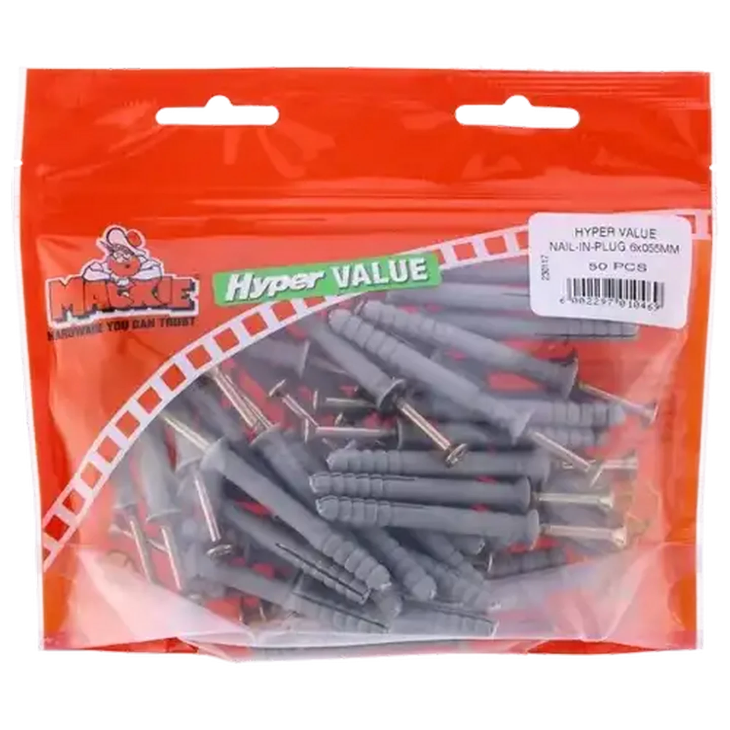 Image of Mackie Bulk Nail In Plug 6 x 55mm 50-Pack