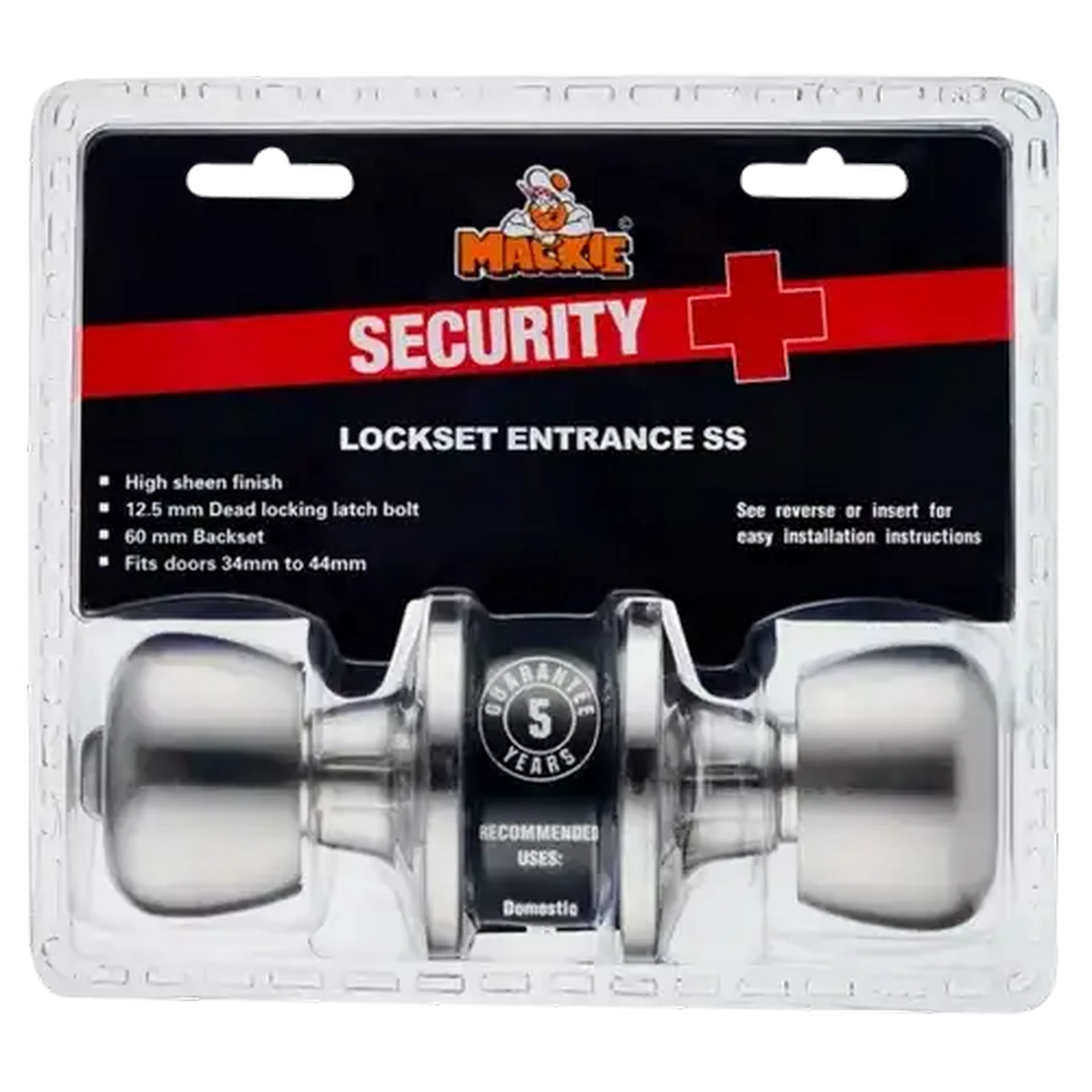 Image of Mackie Stainless Steel Tubular Entrance Lockset