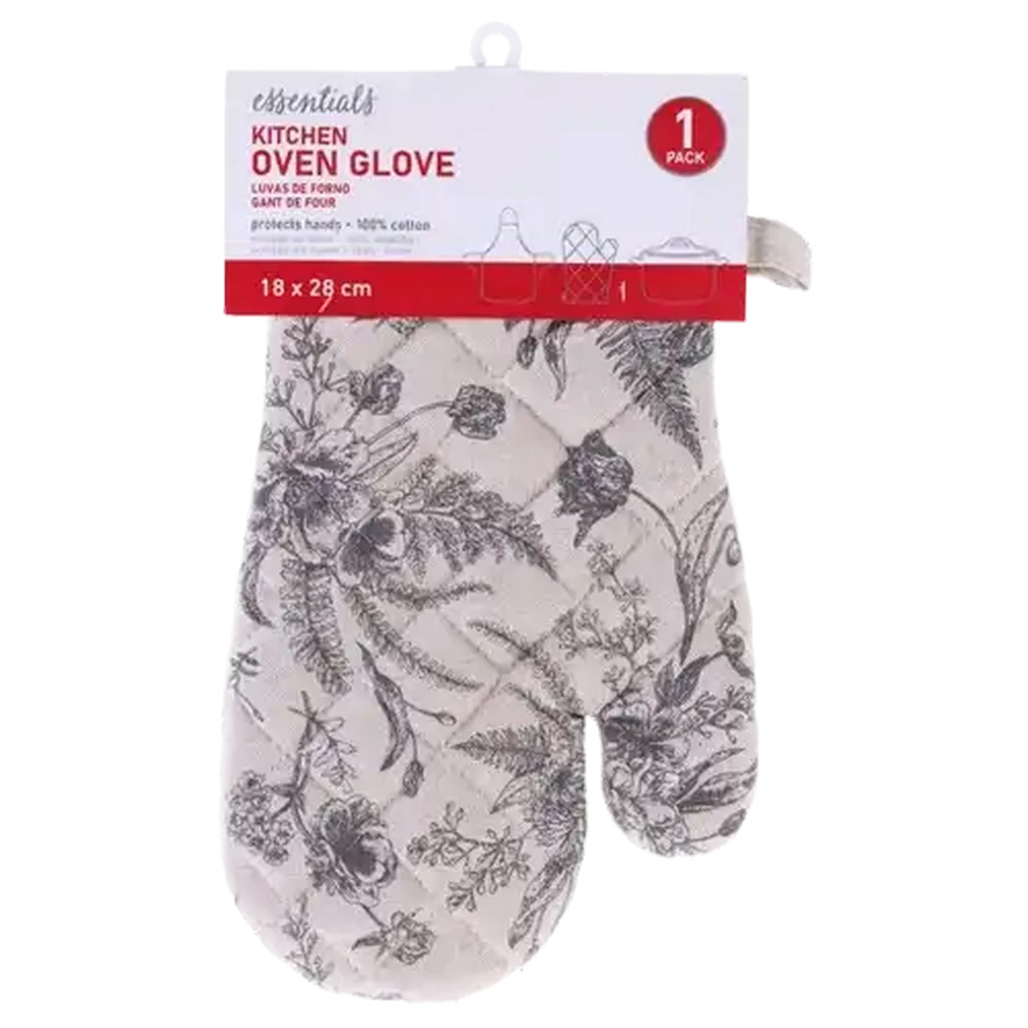Image of Essentials Grey Oven Glove 18 x 28cm