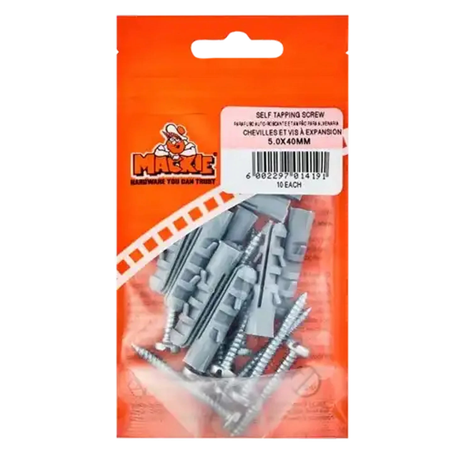 Image of Mackie Screw & Plug 5.0 x 40mm 10 Piece