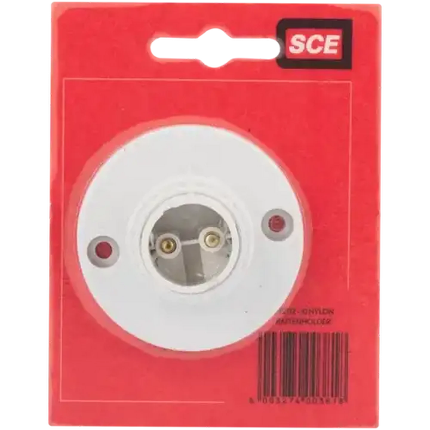 Image of SCE White Nylon B22 Batten Lamp Holder 50mm