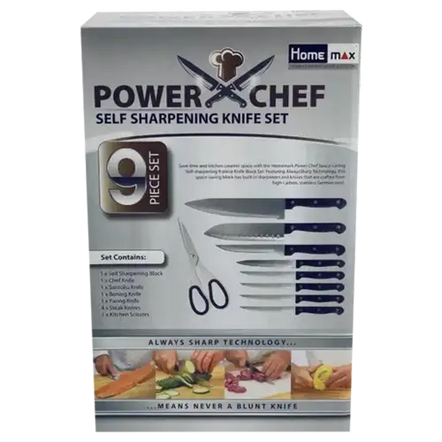 hommeさん専用 Checkers Sixty60 | Homemax Power Chef Self Sharpening Knife Set Black