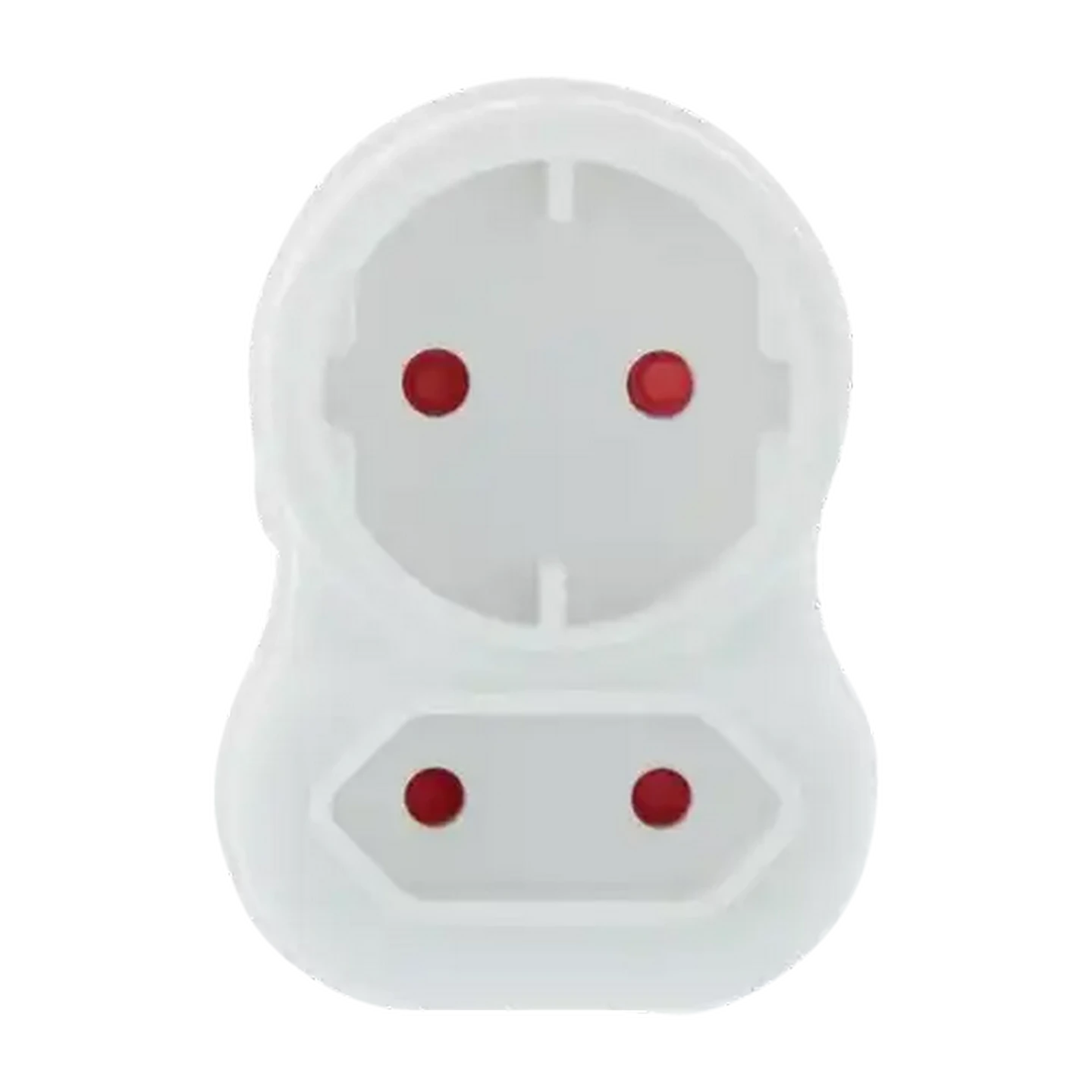 Image of SCE White 2 Way Round Adaptor Plug 16A