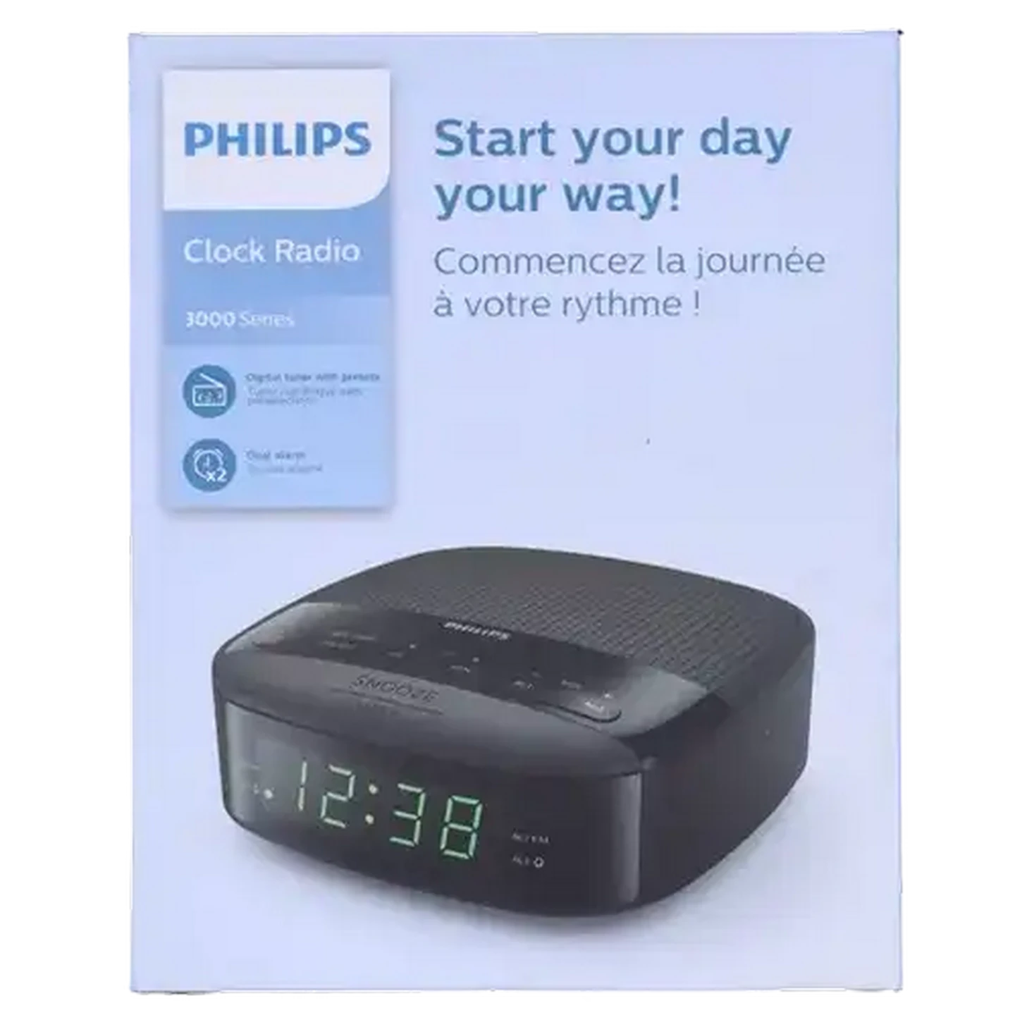 Image of Philips Black TAR3205 Radio Clock