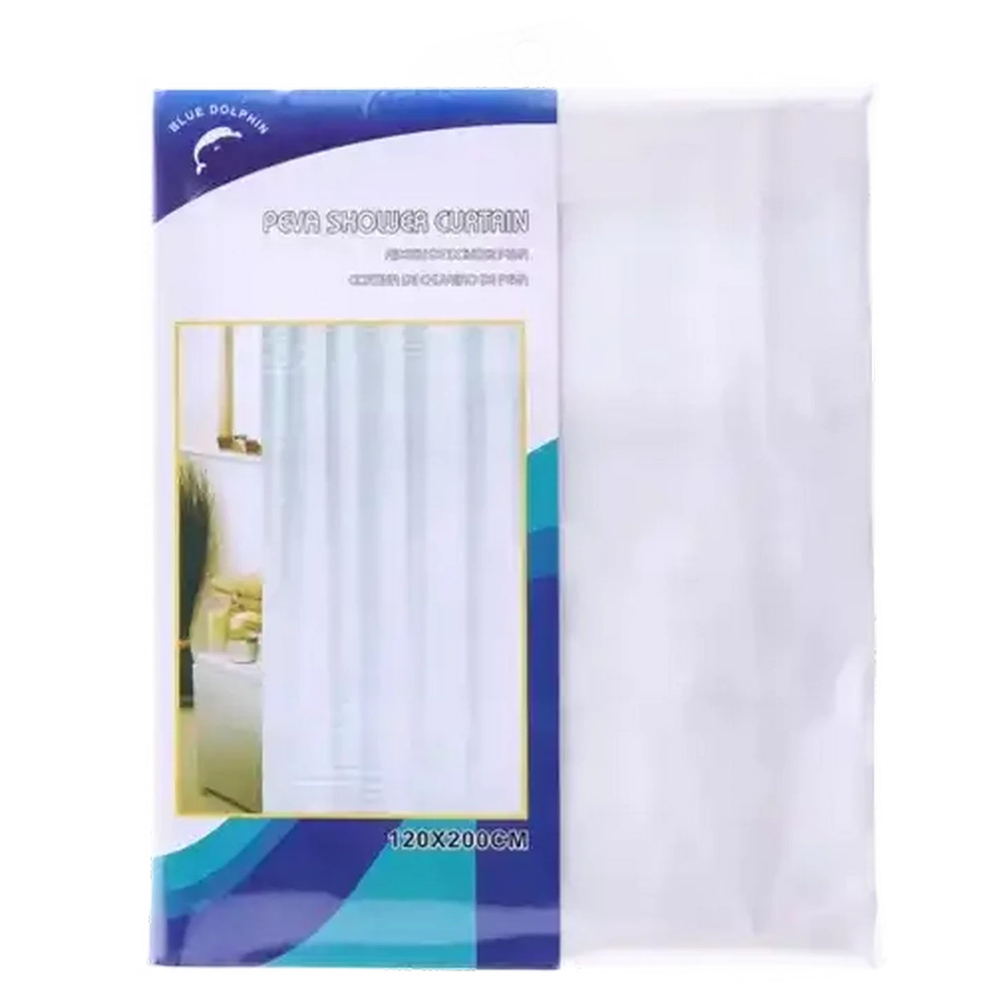 Image of Blue Dolphin Peva Shower Curtain 120 x 200cm