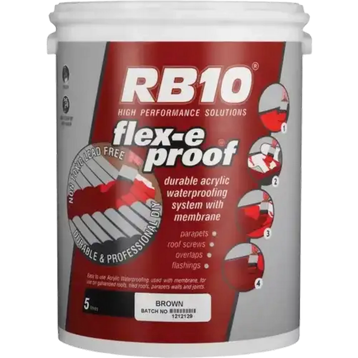 Image of RB10 Flex-E Proof Brown Waterproof Paint 5L