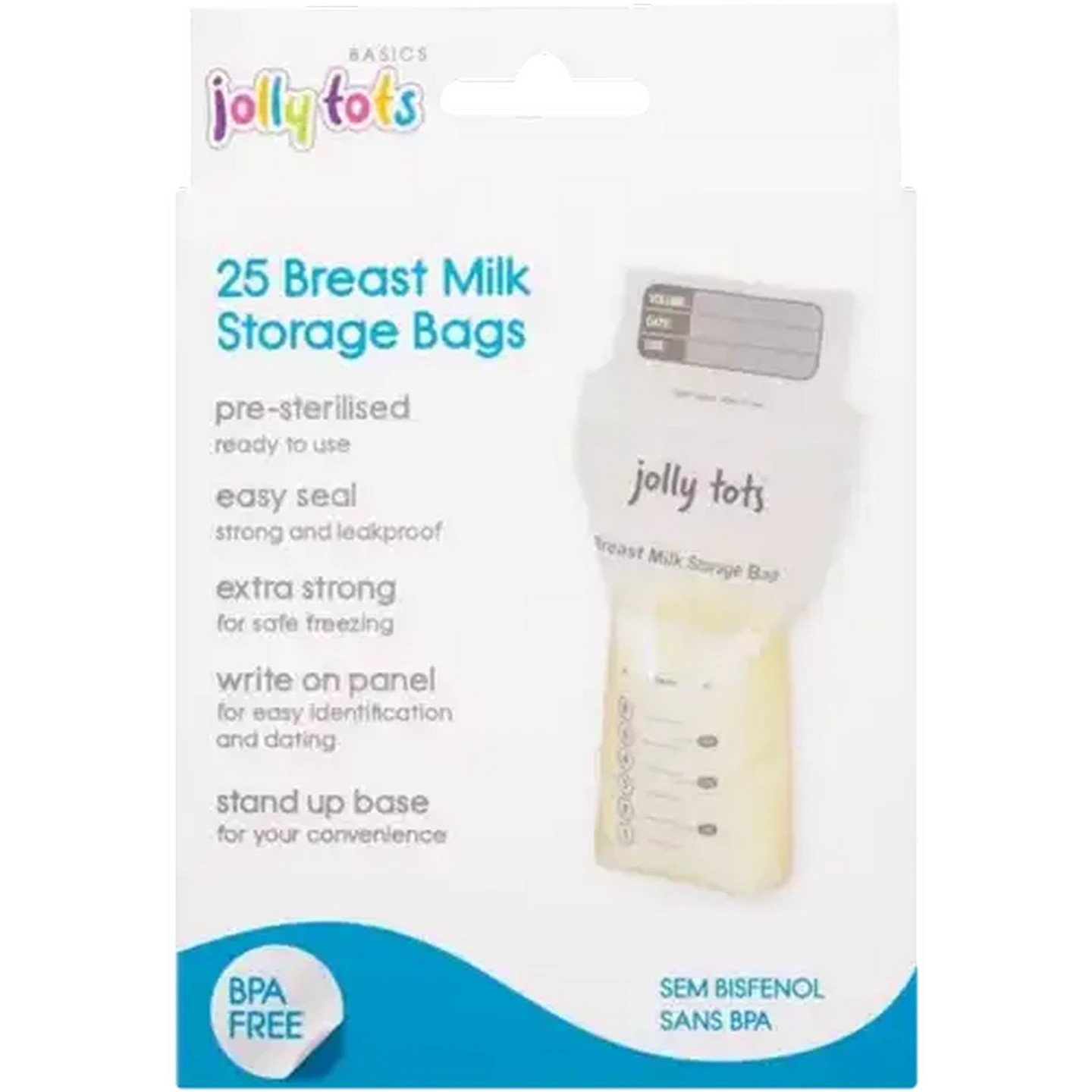 Image of Jolly Tots Breast Milk Storage Bags 25-Pack