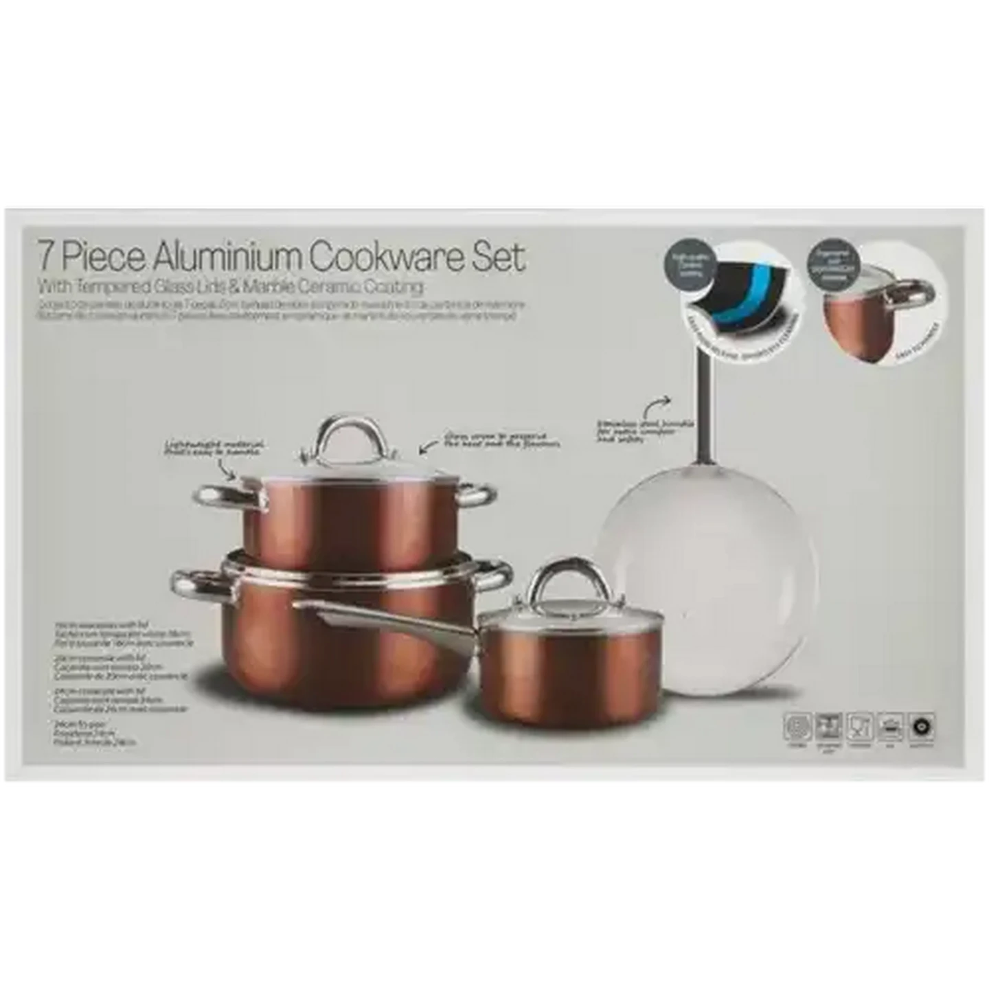 Checkers Sixty60 | Aluminium Marble Ceramic Rose Cookware Set 7 Piece
