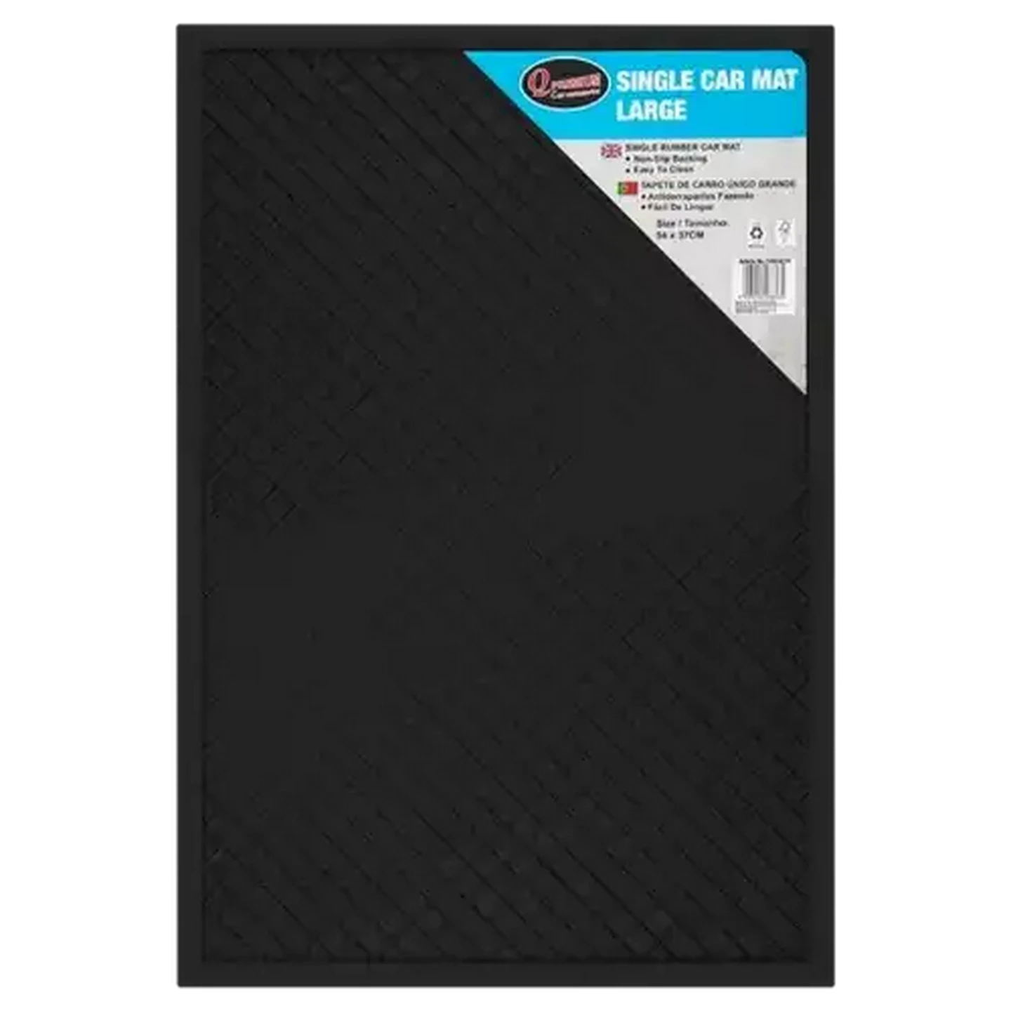Image of Q Premium Large Black Rubber Car Mat 54 x 37cm