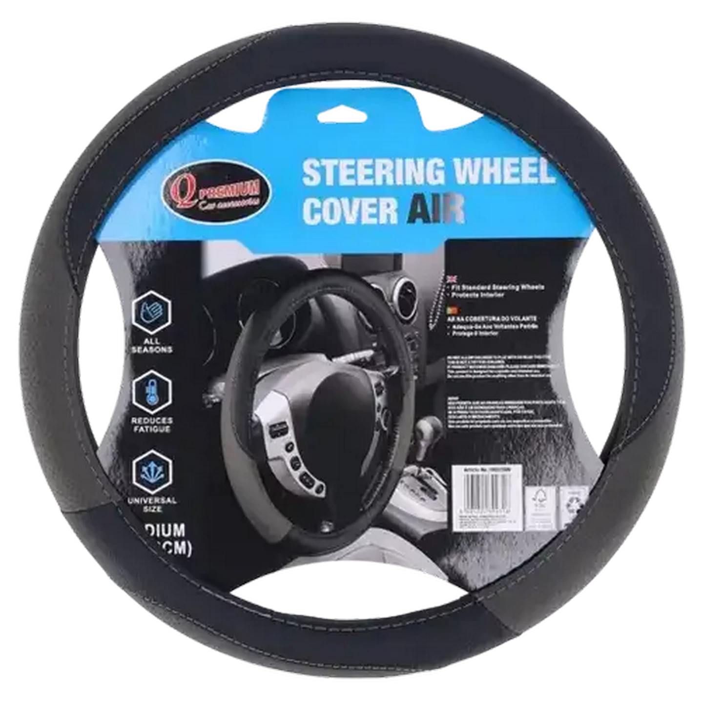 Image of Q Premium Air Steering Wheel Cover 38cm