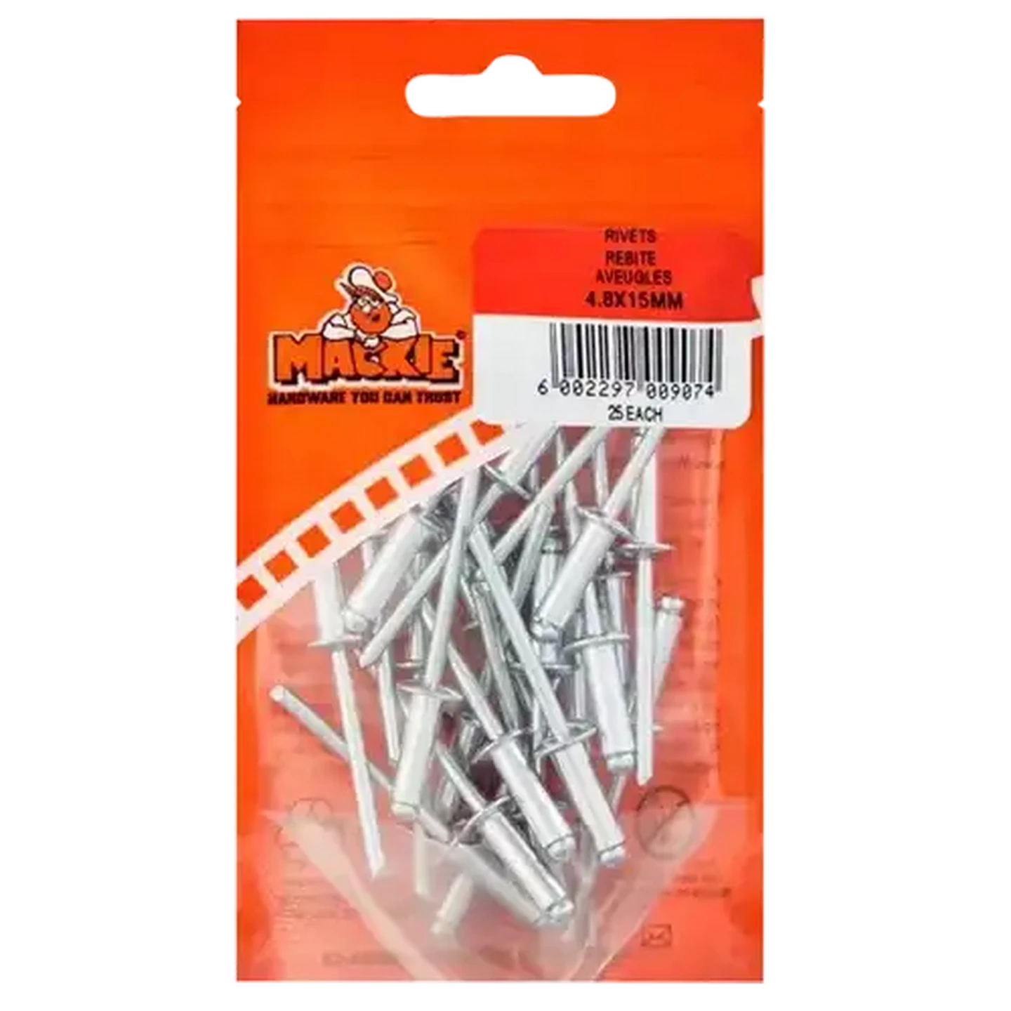 Image of Mackie Pop Rivet 4.8 x 15mm 25 Piece