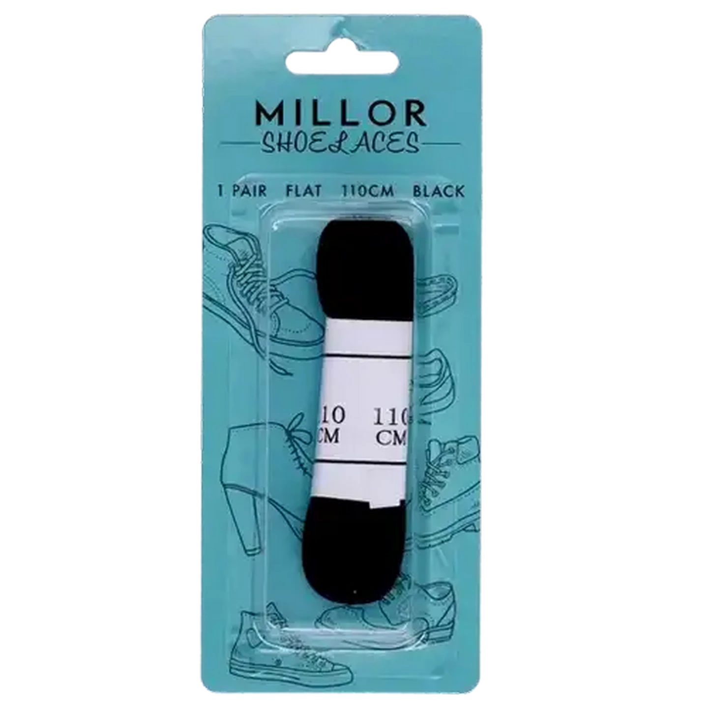 Image of Millor Black Flat Shoelaces 110cm